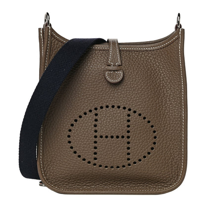 Hermes Taurillon Clemence Amazone Evelyne TPM Etoupe Bleu Indigo 1 of 12