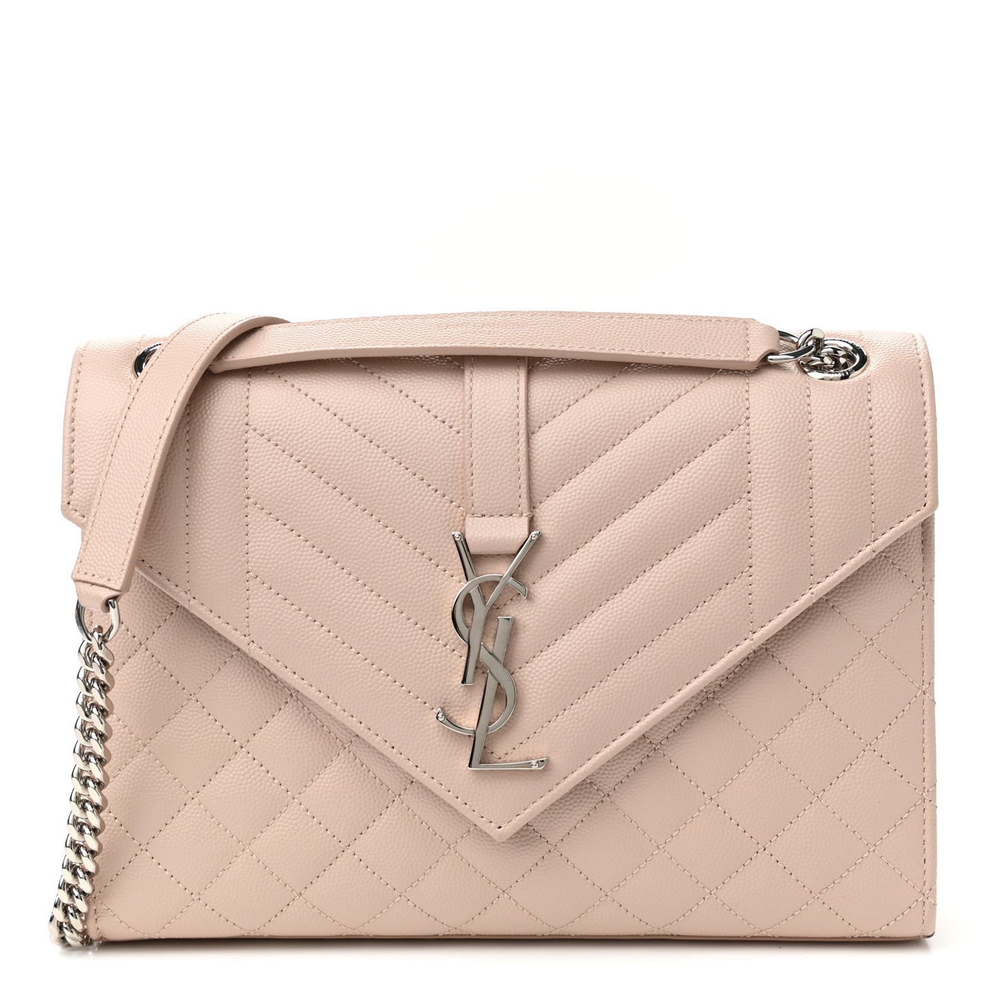 Grain De Poudre Textured Mixed Matelasse Medium Triquilt Monogram Satchel Marble Pink