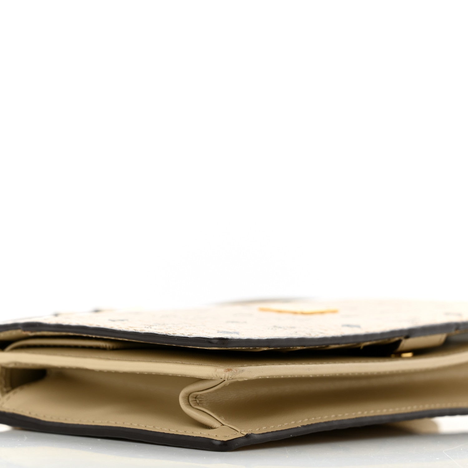 MCM Visetos Chain Wallet Crossbody Beige 9 of 12