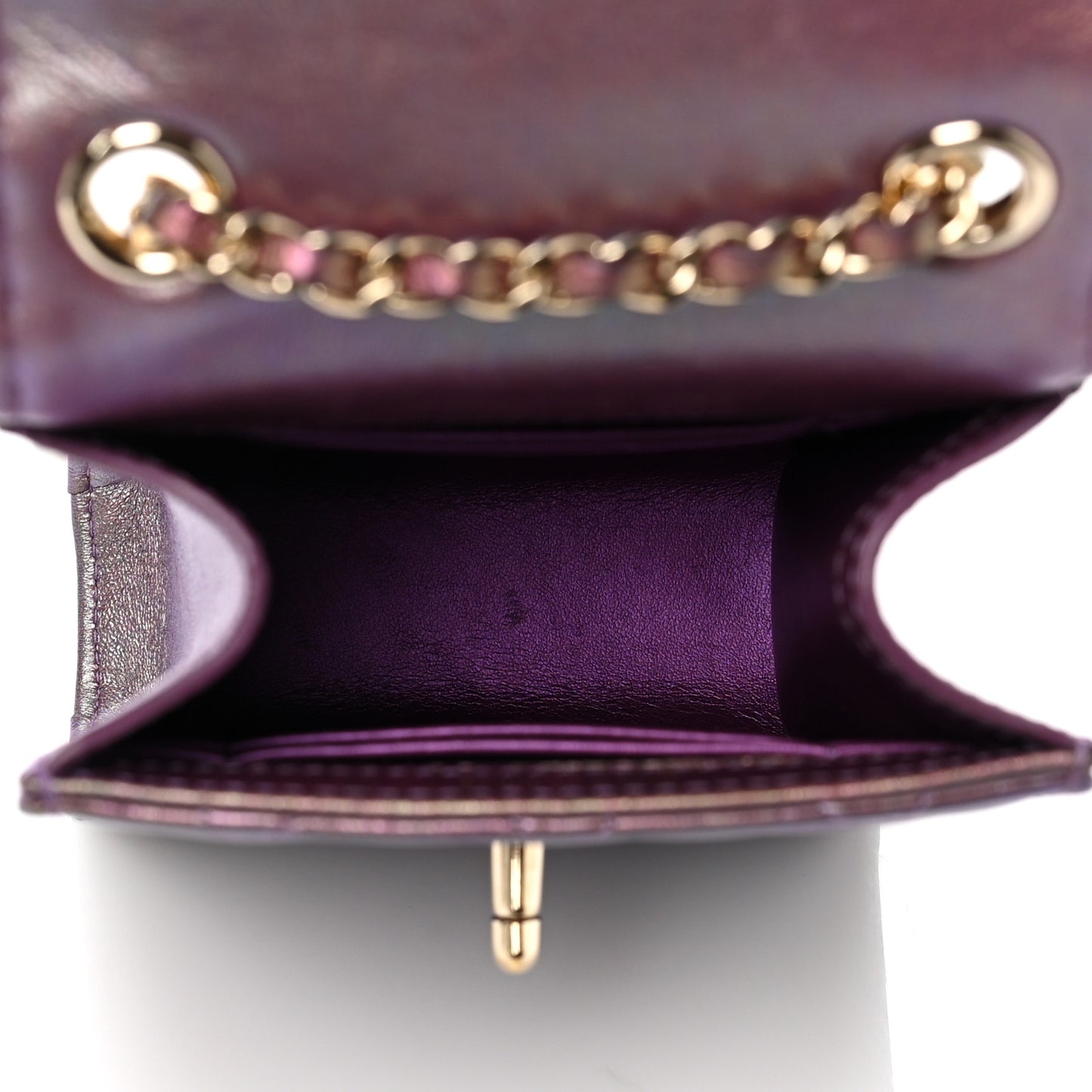 Iridescent Lambskin Quilted CC Phone Holder