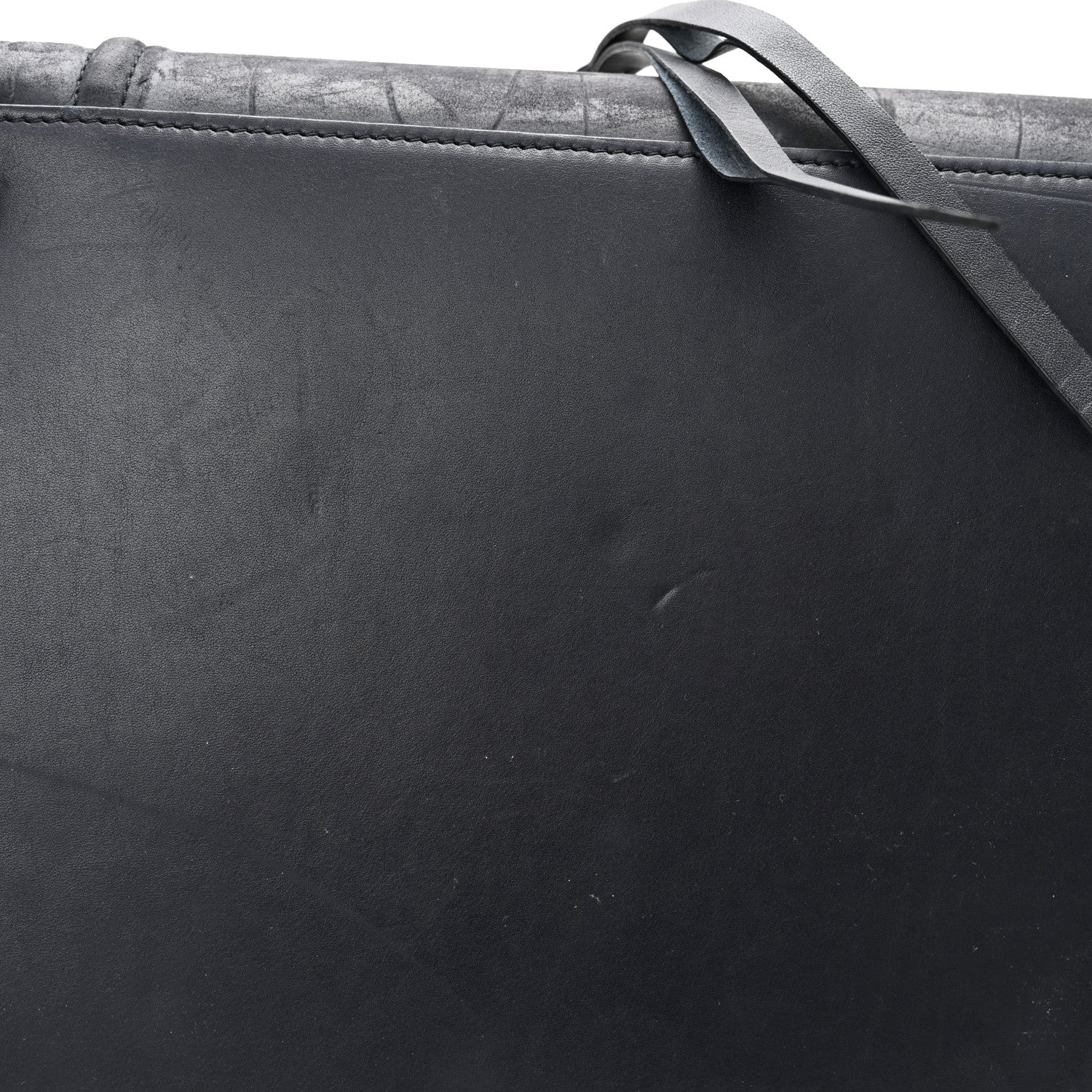 Celine Crocodile Embossed Nubuck Medium Phantom Luggage Navy Blue 12 of 14