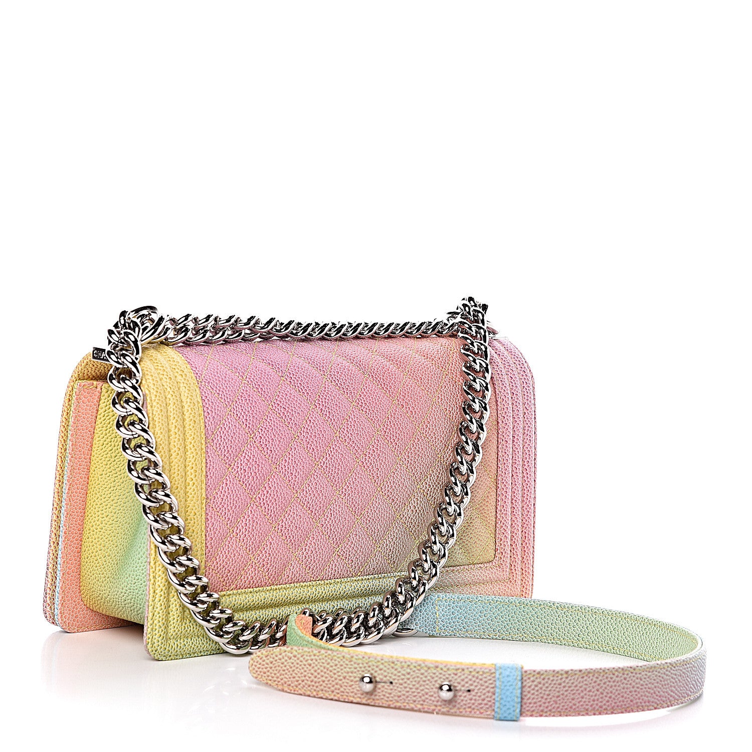 Chanel Caviar Quilted Medium Cuba Rainbow Boy Flap Multicolor 3 of 10