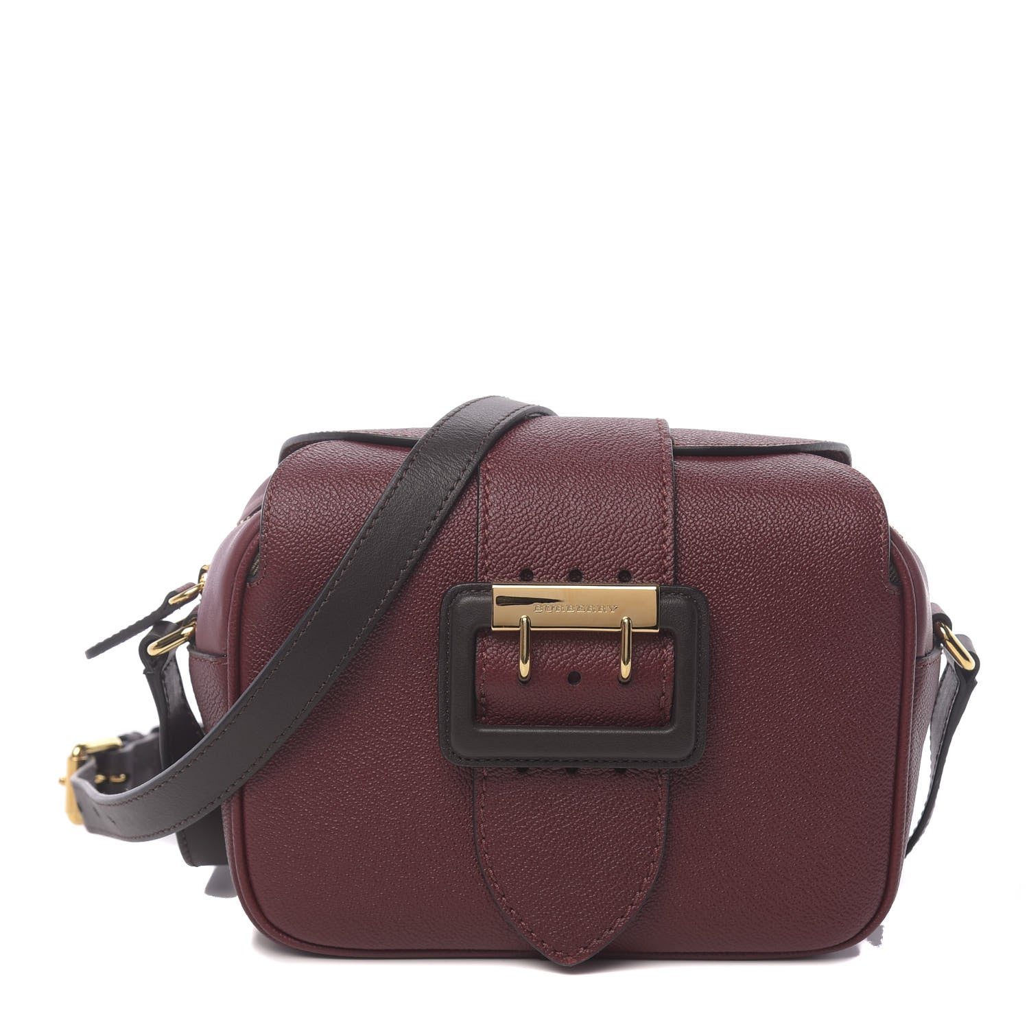 Burberry Soft Grain Calfskin Small Buckle Zip Bag Red 1 of 12