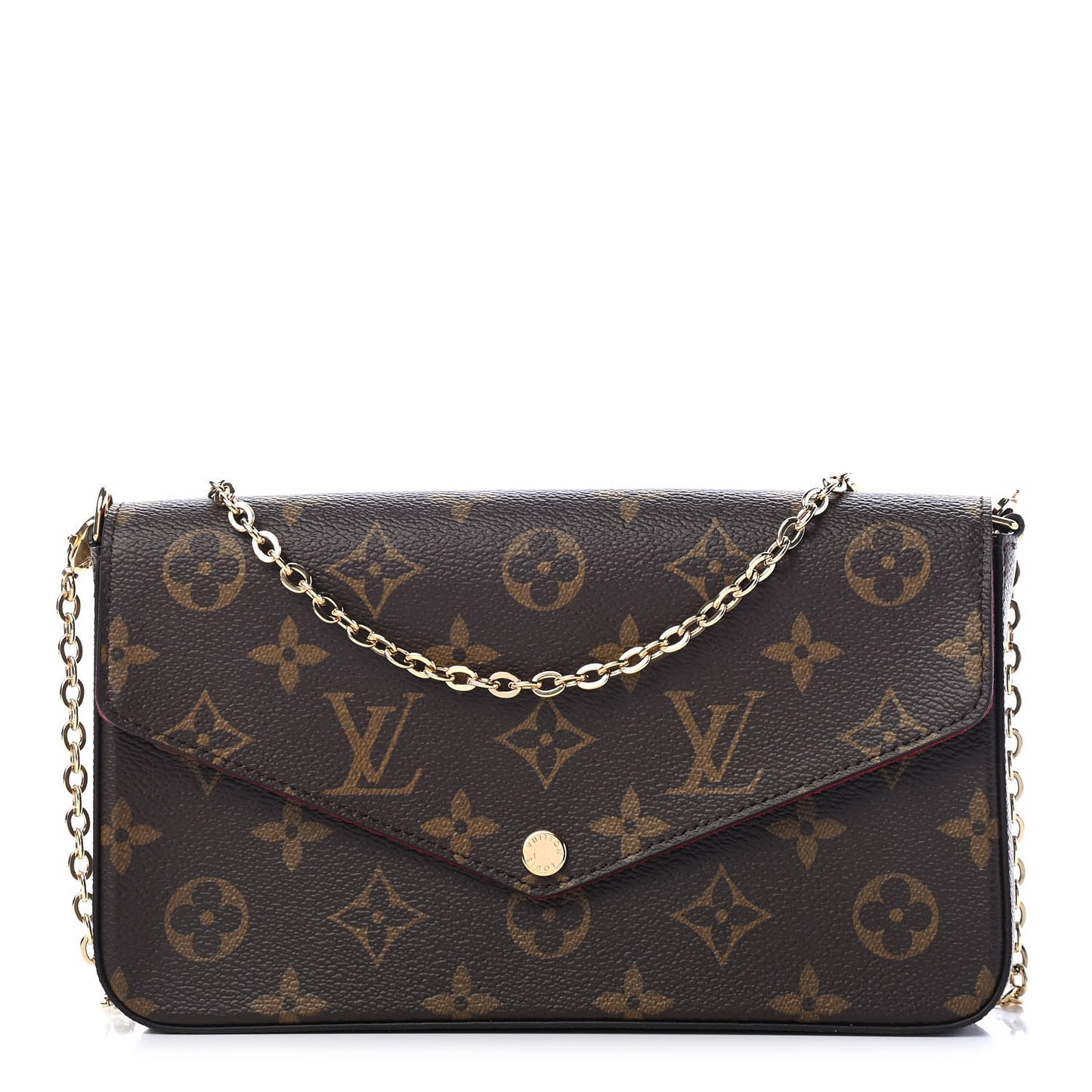 Monogram Pochette Felicie Chain Wallet Fuchsia