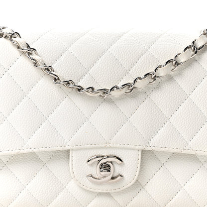 Chanel Caviar Quilted Medium Double Flap Ivory 8 of 10