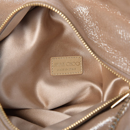 Jimmy Choo Shimmery Sheepskin Crystal Chandra Chain Clutch Powder Pink 5 of 8