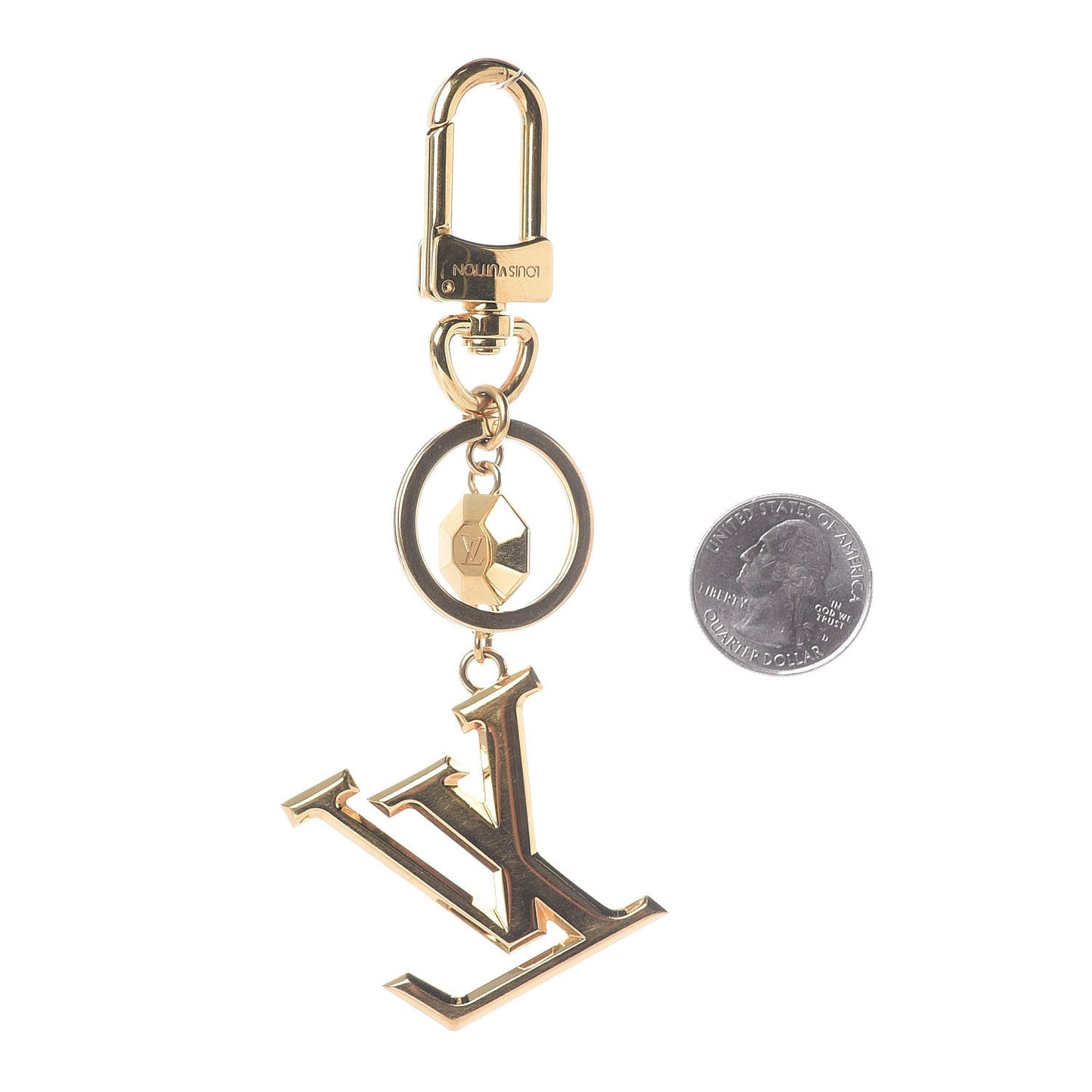 LV Facettes Bag Charm Key Holder Gold