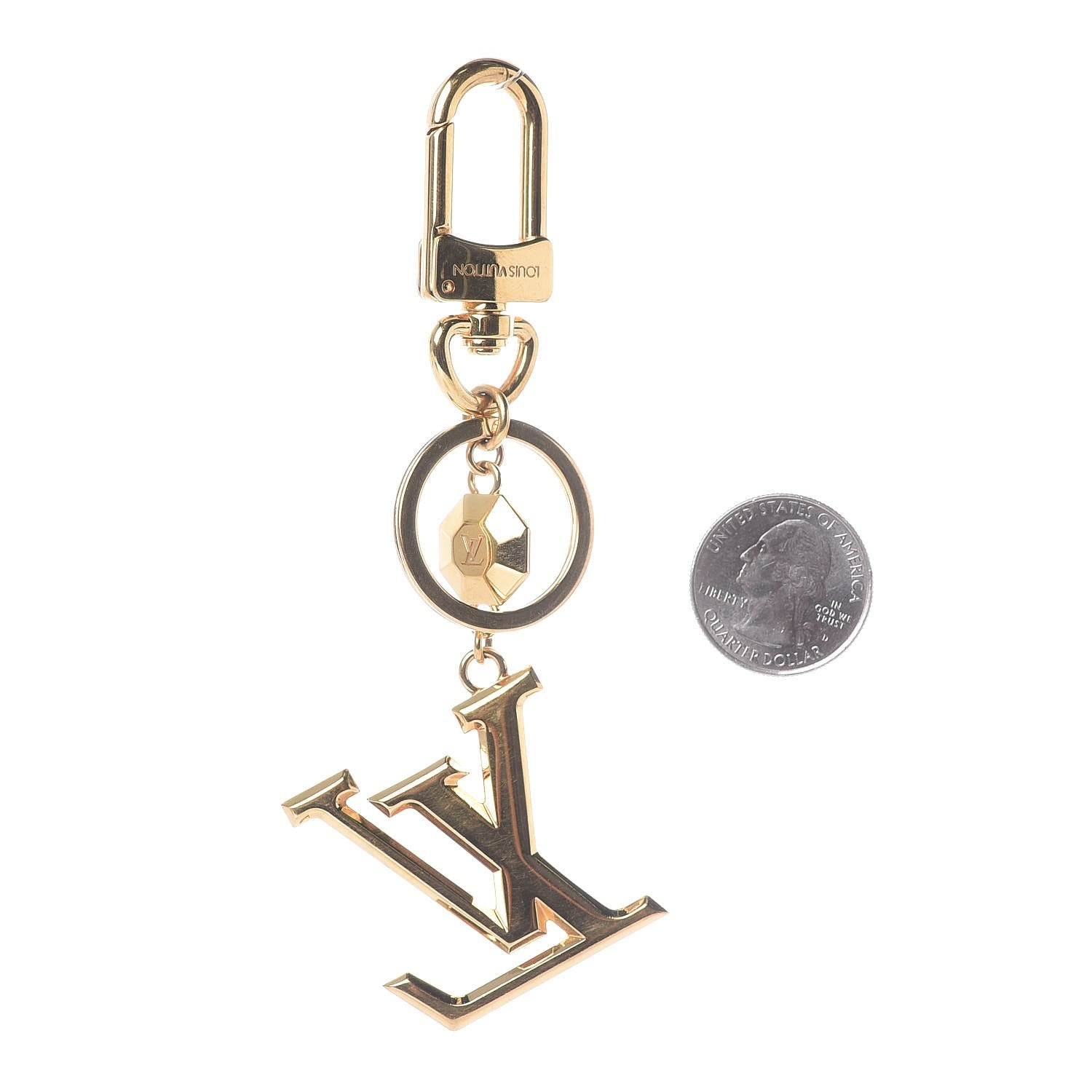 Louis Vuitton LV Facettes Bag Charm Key Holder Gold 2 of 2