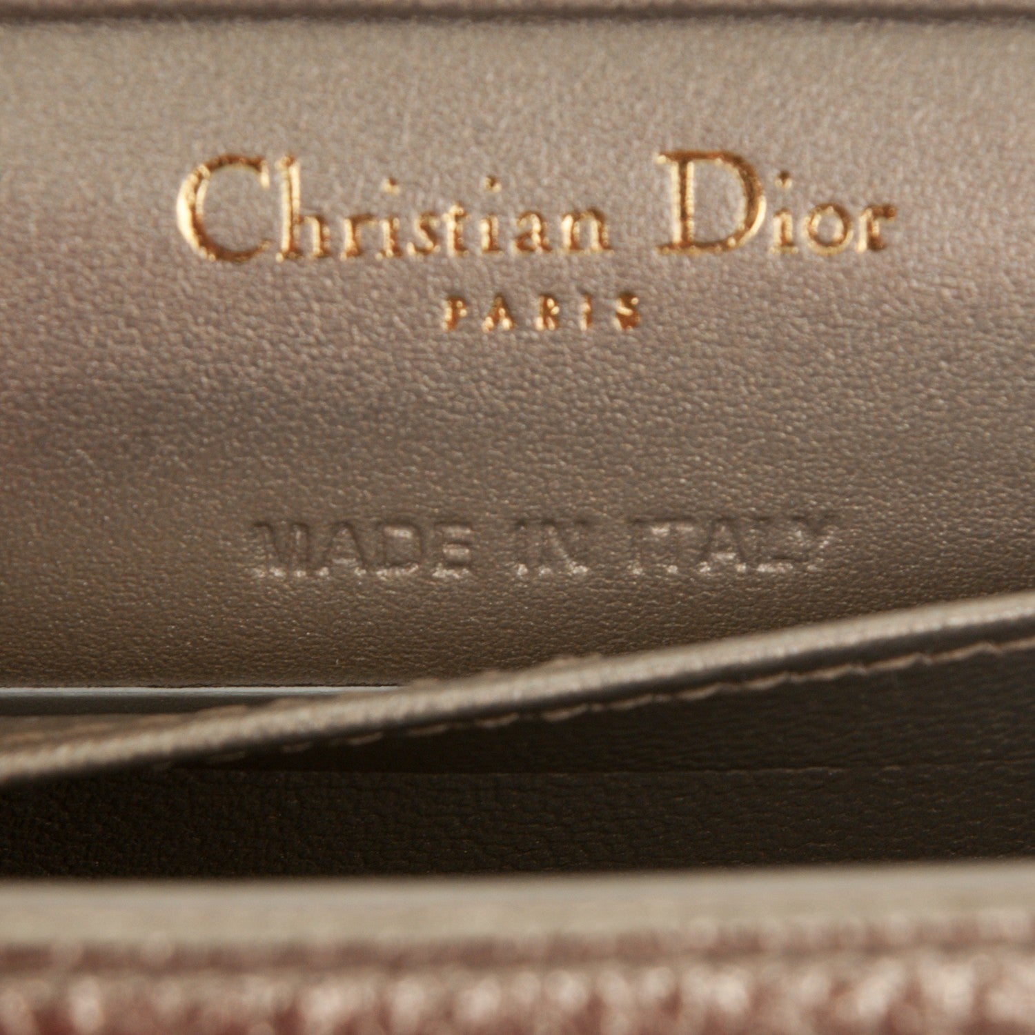 Christian Dior Metallic Grained Calfskin Baby Diorama Flap Bag Champagne 7 of 7