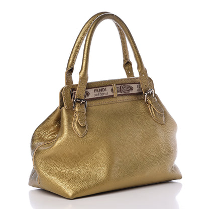 Fendi Calfskin Romano Selleria Small Villa Borghese Tote Gold 3 of 10
