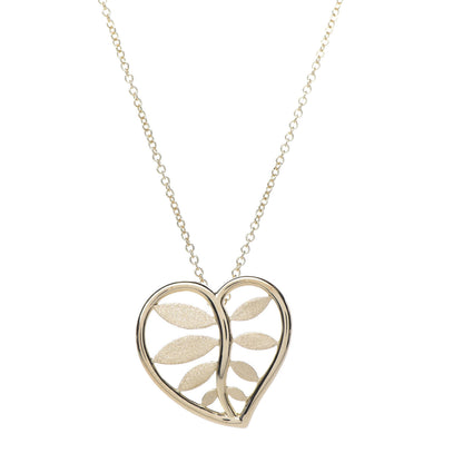 Tiffany 18K Yellow Gold Paloma Picasso Villa Paloma Heart Palm Pendant Necklace 4 of 10