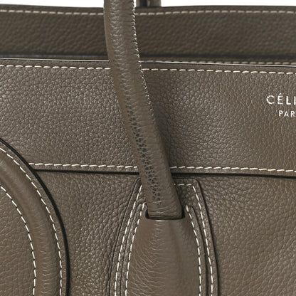Celine Drummed Calfskin Mini Luggage Souris 11 of 11