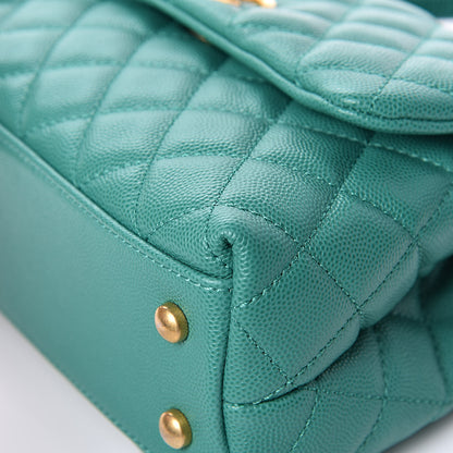 Chanel Caviar Lizard Quilted Mini Coco Handle Flap Green 10 of 12