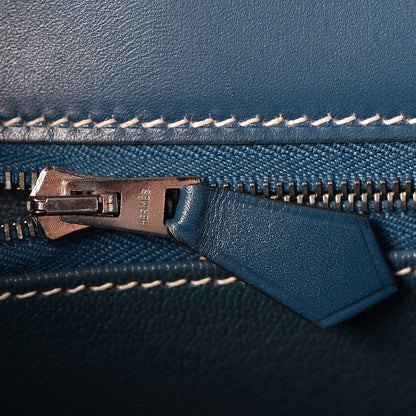 Hermes Tadelakt Kelly Sellier 32 Bleu Thalassa 12 of 33