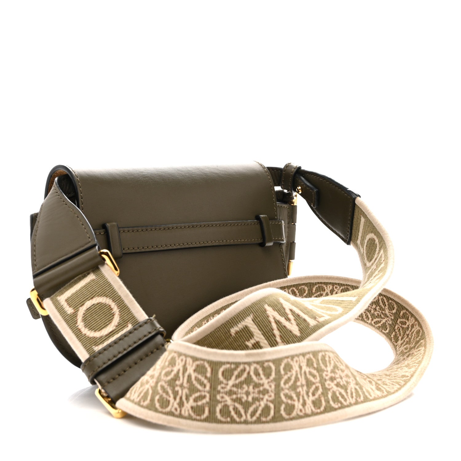Loewe Calfskin Jacquard Mini Gate Dual Bag Autumn Green 3 of 14
