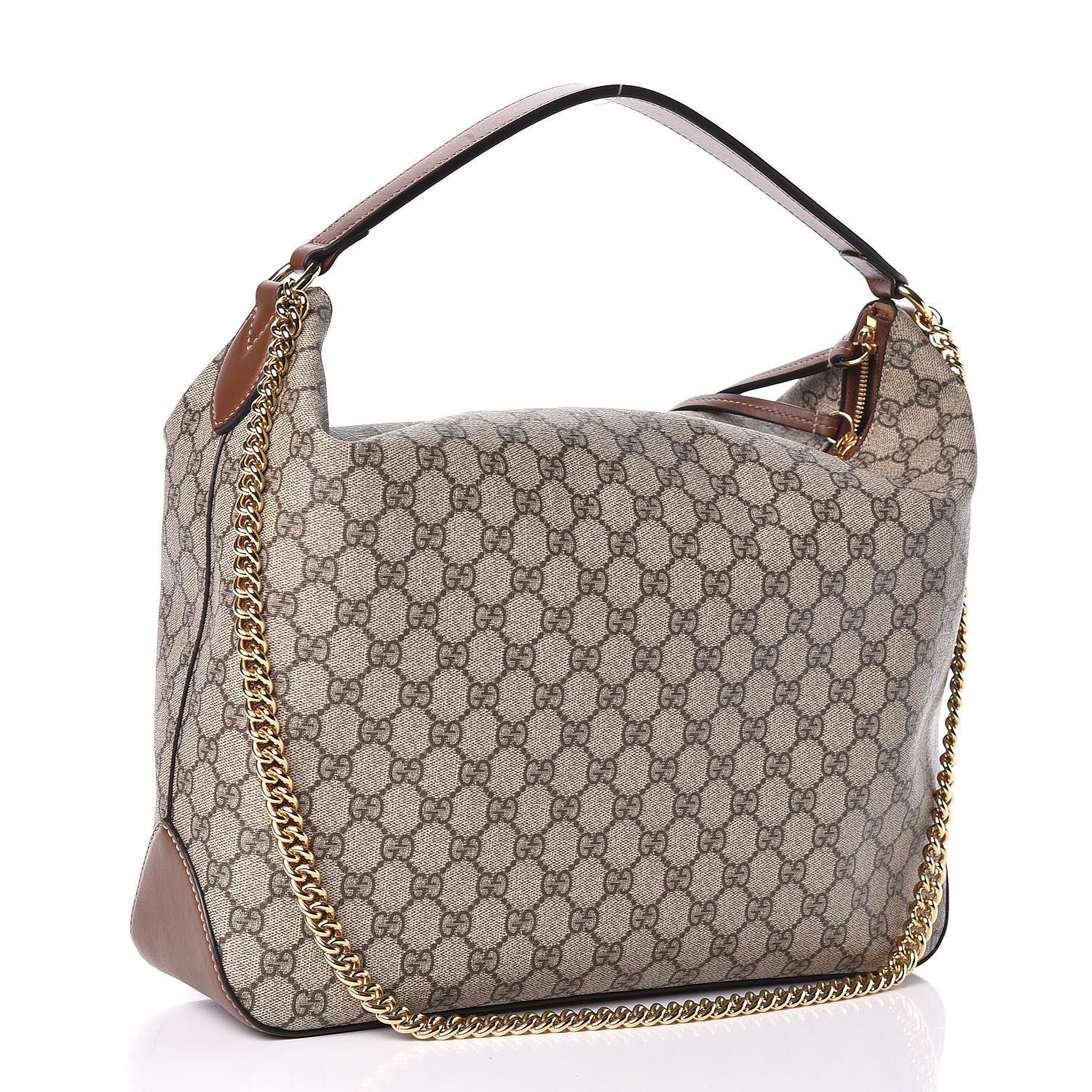 Gucci GG Supreme Monogram Large Linea A Hobo Light Brown 3 of 11