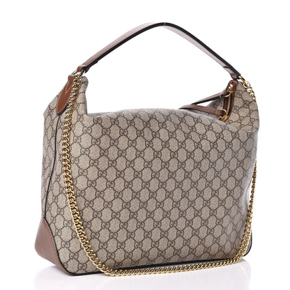 Gucci GG Supreme Monogram Large Linea A Hobo Light Brown 3 of 11