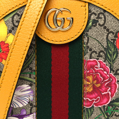 Gucci GG Supreme Monogram Flora Web Mini Ophidia Round Shoulder Bag Beige Multicolor Crop 8 of 11