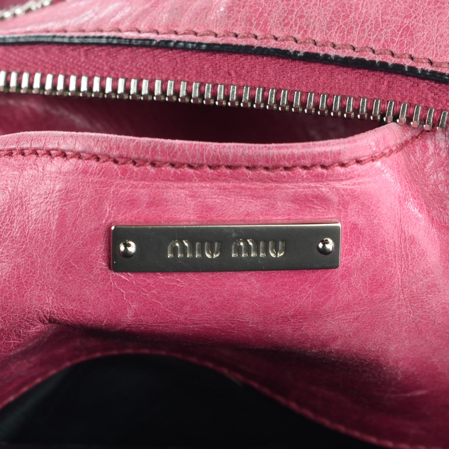 Miu Miu Vitello Lux Mini Bow Bag Pink 6 of 7