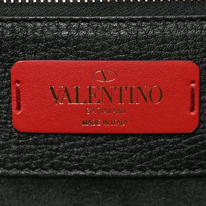 Valentino Garavani Grained Calfskin Rockstud Shoulder Tote Black 6 of 9