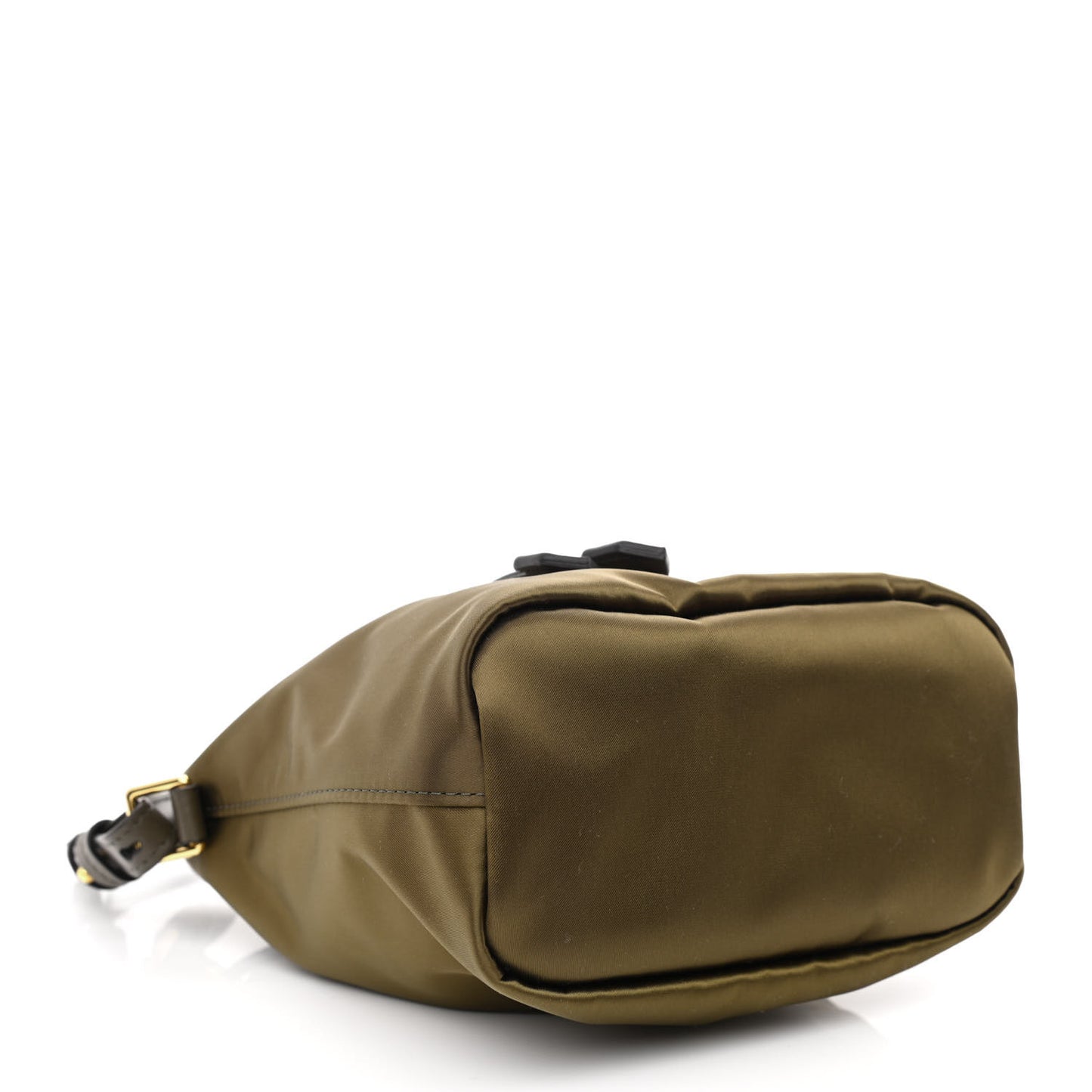 Nylon Small Disco Bucket Bag Brown