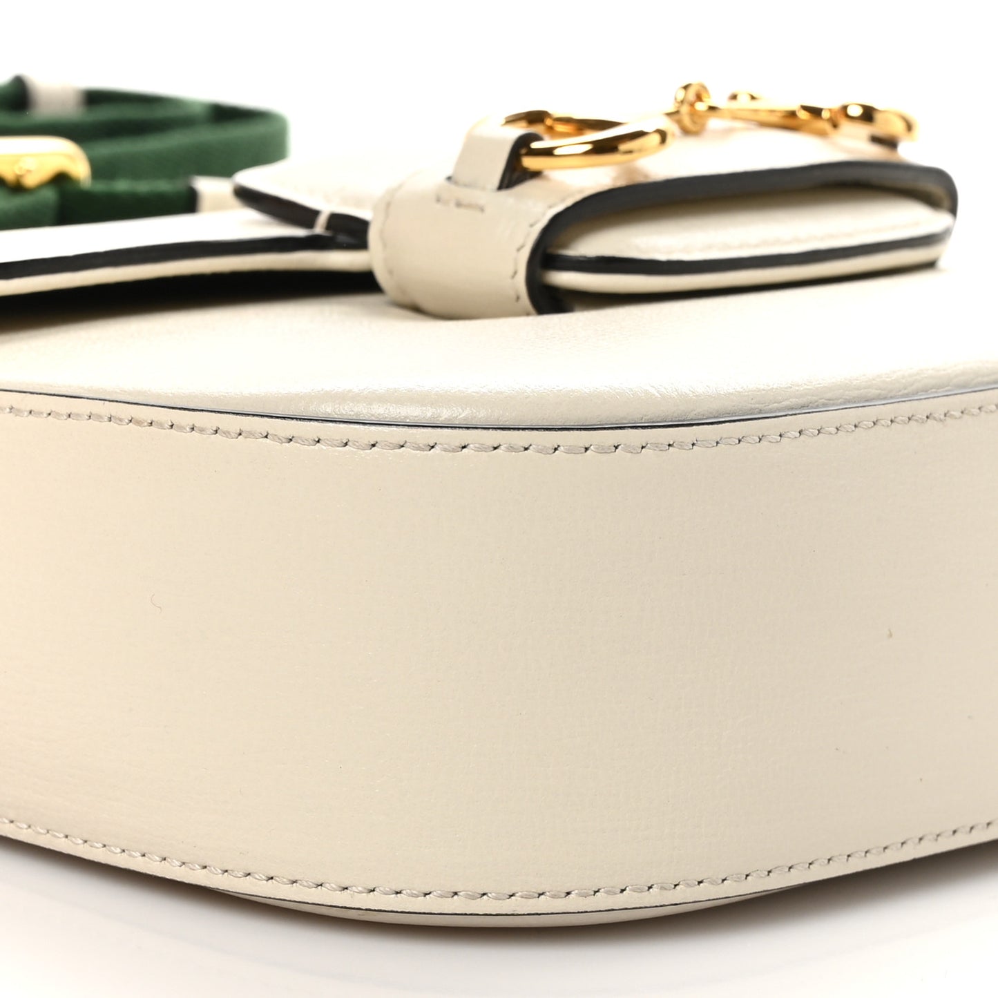 Azalea Calfskin Web Mini Horsebit 1955 Shoulder Bag Mystic White