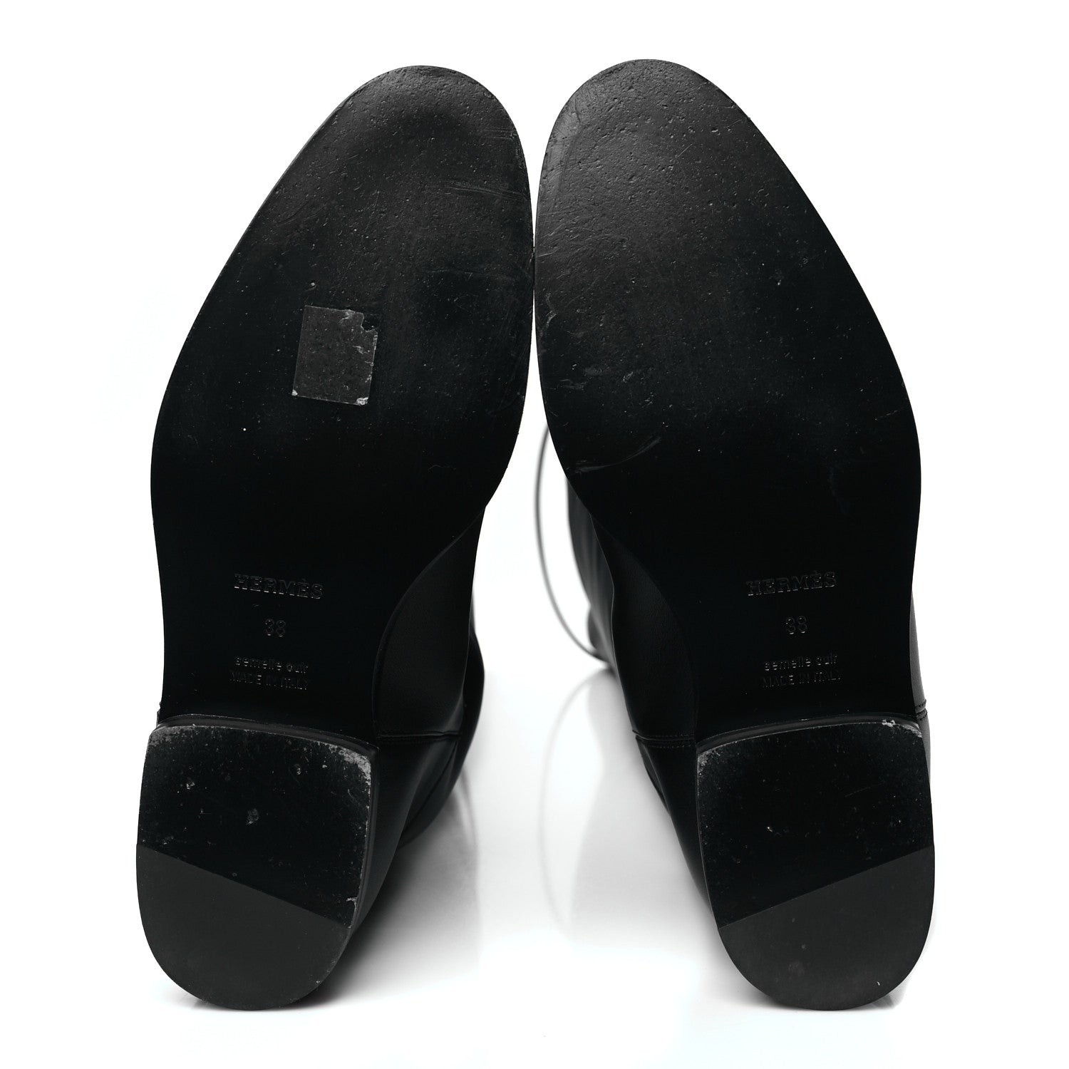 Hermes Calfskin High Boots 38 Black 5 of 8