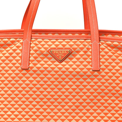 Prada Re-Nylon Saffiano Triangolo Symbole Shopping Tote Orange 8 of 11
