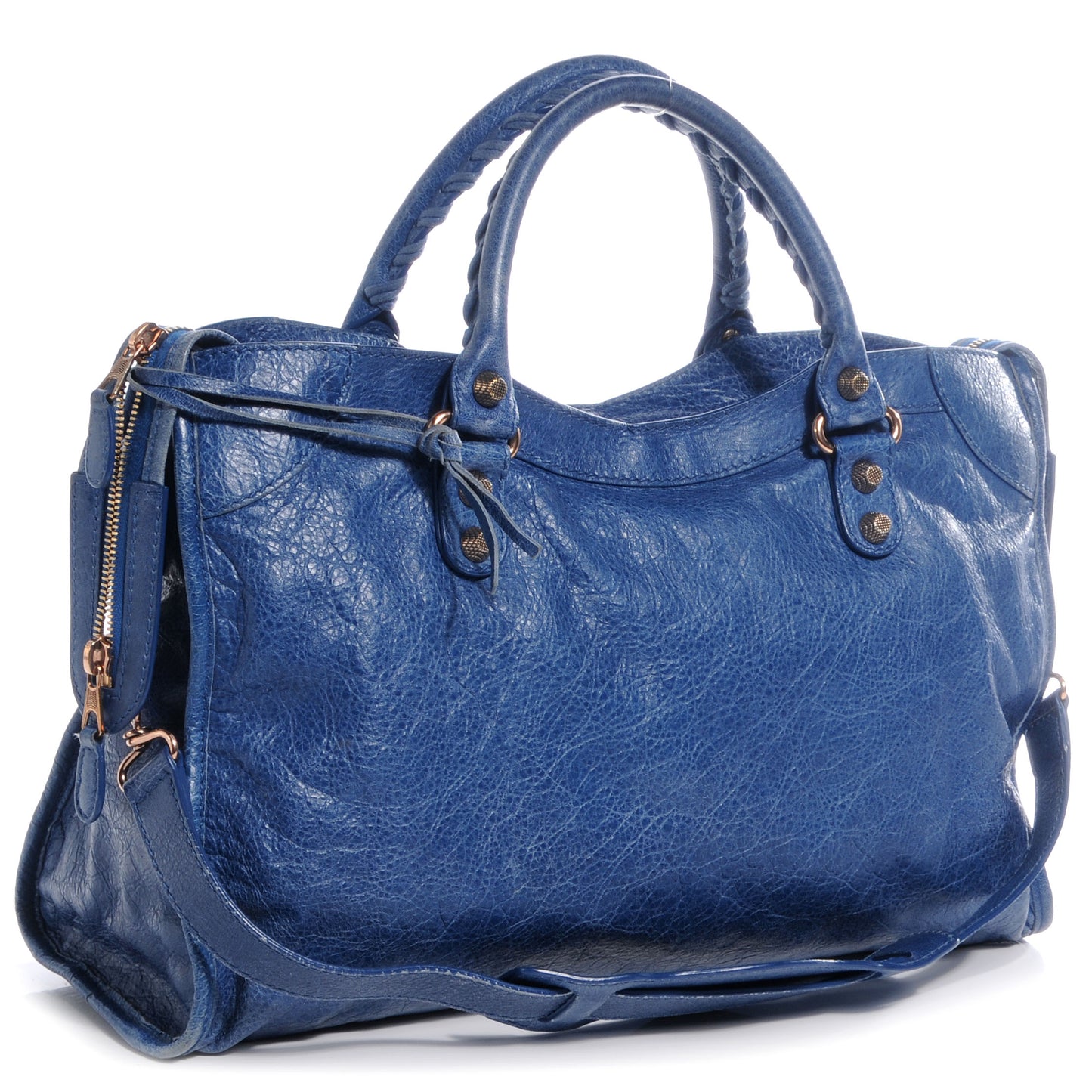 Agneau Giant 12 Rose Gold Hardware City Bleu Cobalt Bleu Electric