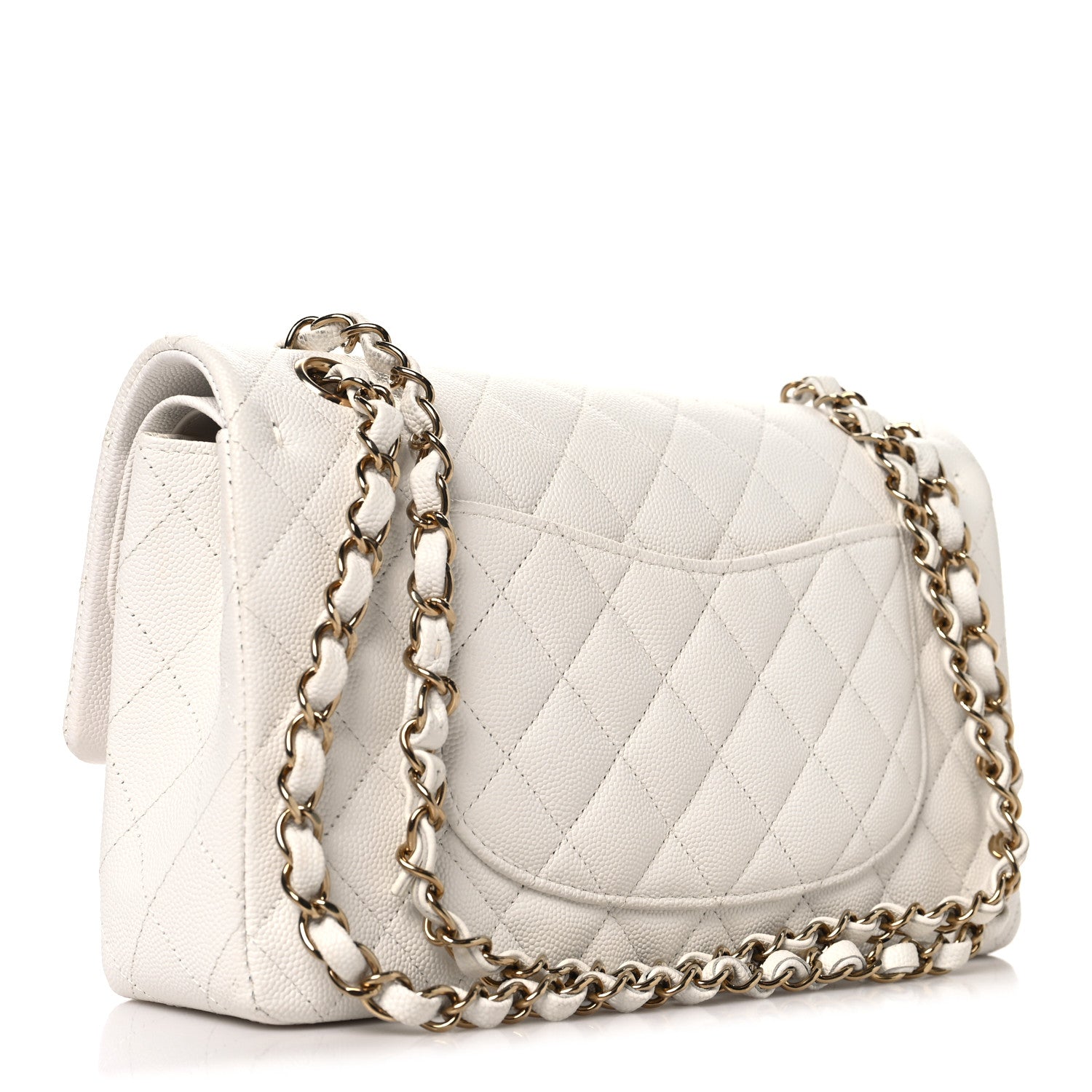 Chanel Caviar Quilted Medium Double Flap White 3 of 11