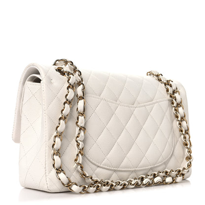 Chanel Caviar Quilted Medium Double Flap White 3 of 11