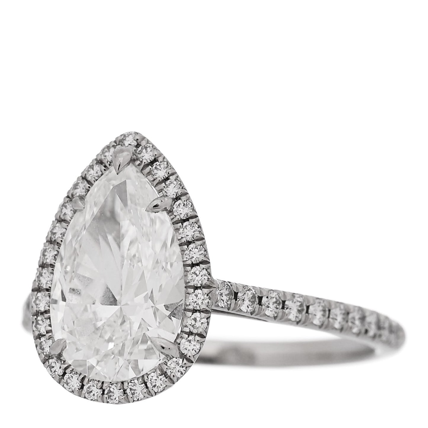 Platinum Diamond 2.04ct Soleste Pear Cut Ring 52 6