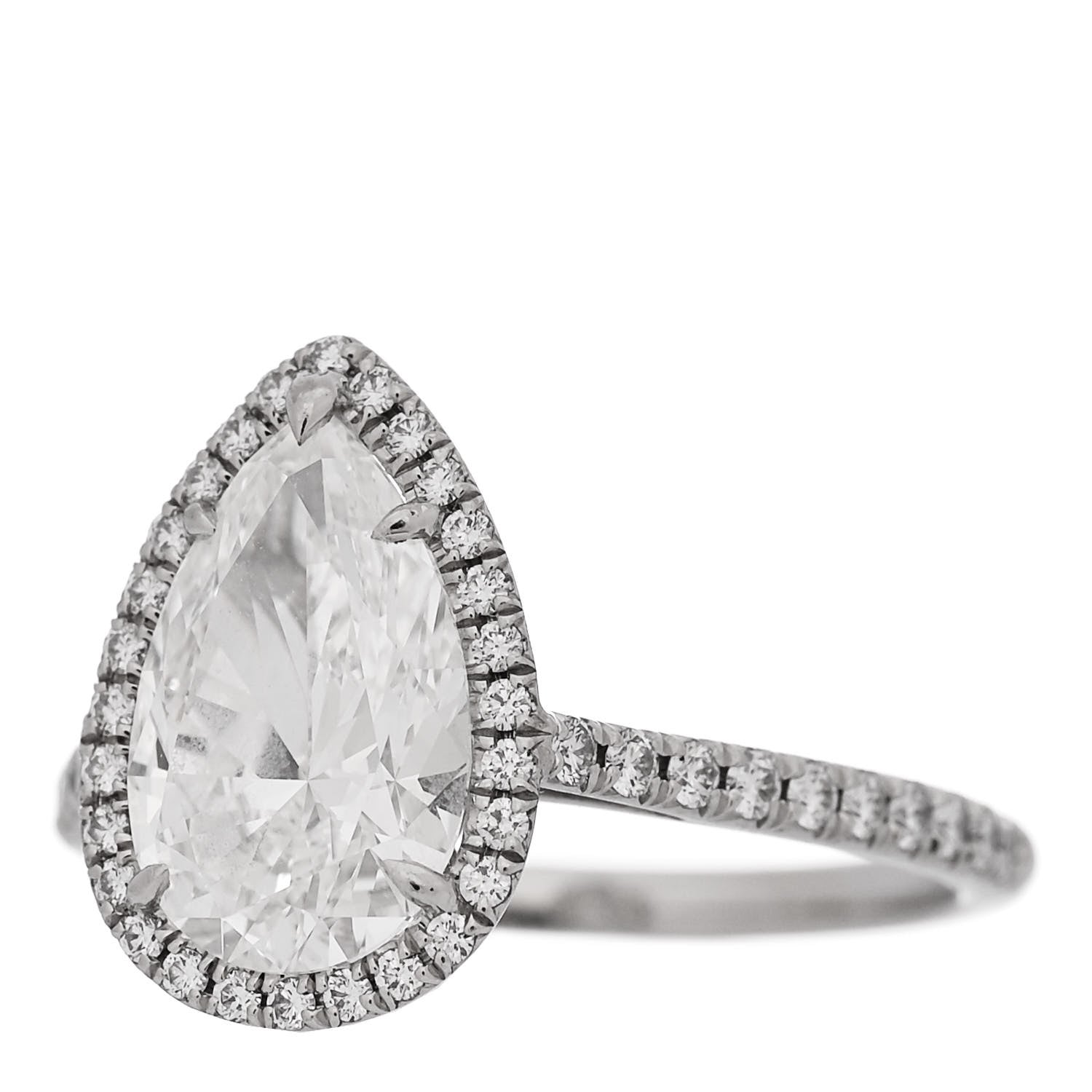 Tiffany Platinum Diamond 2.04ct Soleste Pear Cut Ring 52 6 3 of 7