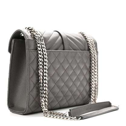 Saint Laurent Grain De Poudre Textured Mixed Matelasse Medium Triquilt Monogram Satchel Earth 3 of 11