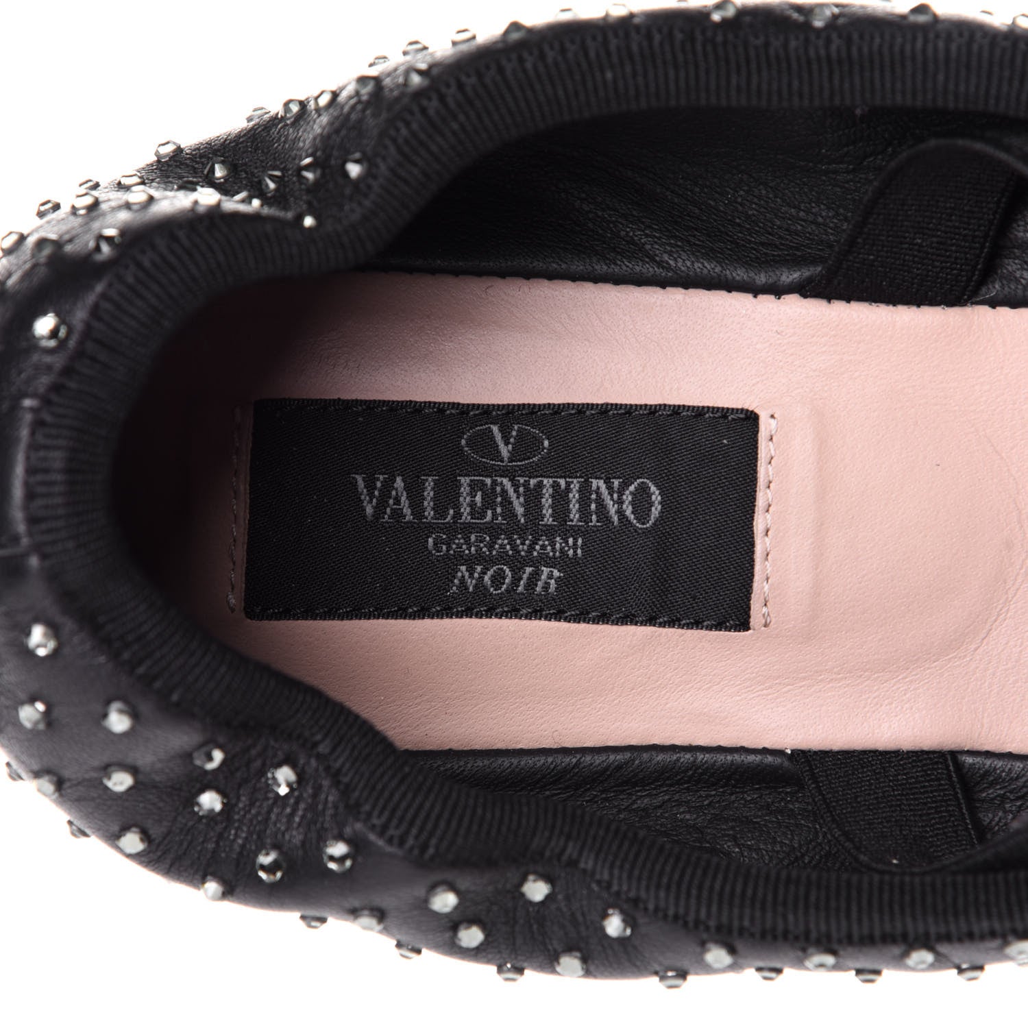 Valentino Garavani Nappa Crystal Studded Rockstud Cross Strap Ballerina Flats 39.5 Black 9 of 11