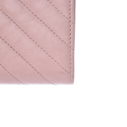 Chanel Calfskin Chevron Quilted Compact Flap Wallet Pink 9 of 9