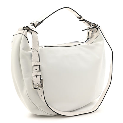 Versace Calfskin Medium Repeat Zip Hobo Optical White 3 of 9