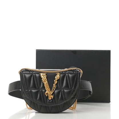 Versace Nappa Quilted Virtus Belt Bag Black 12 of 12