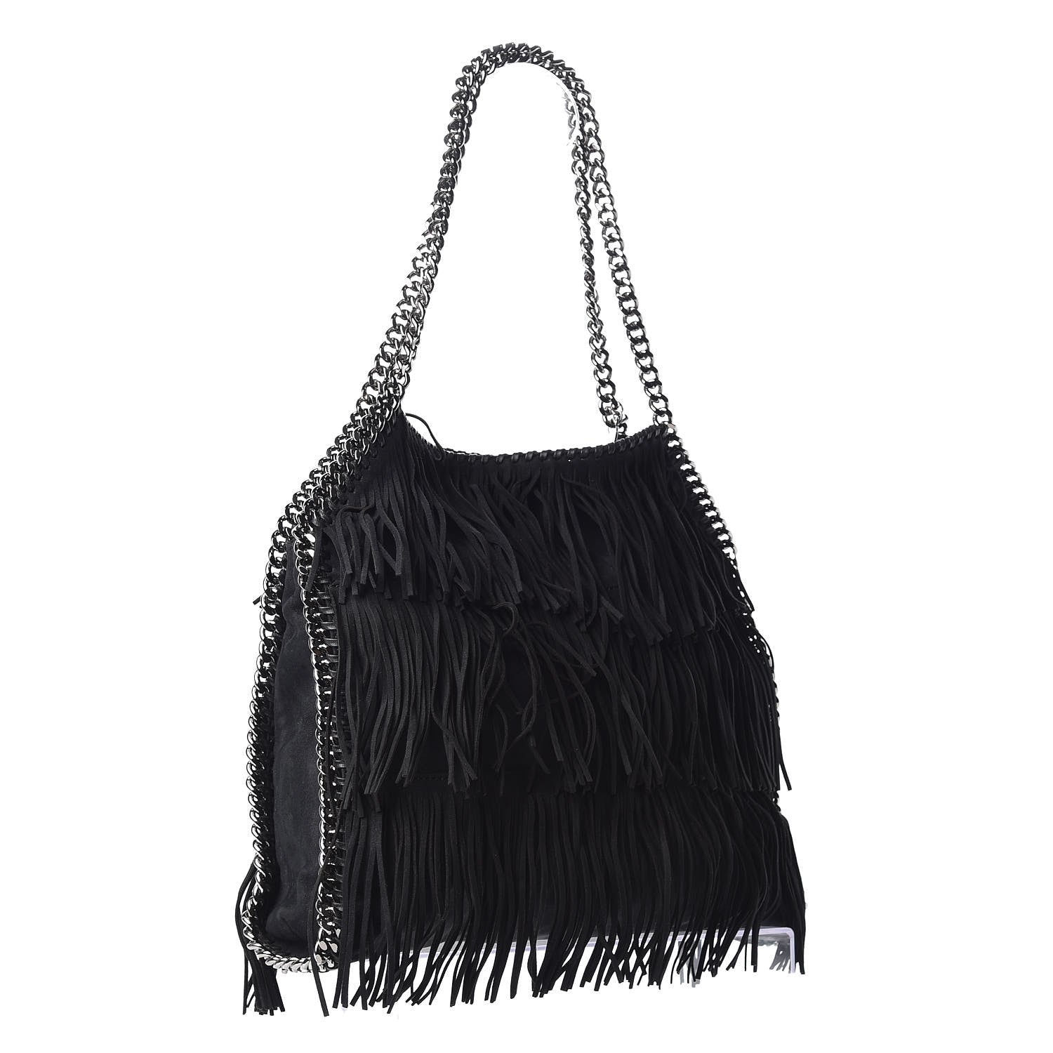 Stella McCartney Eco Suede Fringe Falabella Tote Black 3 of 10