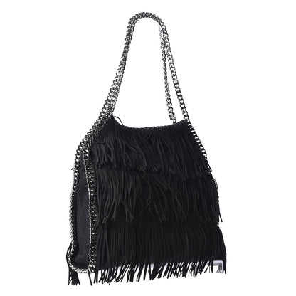 Stella McCartney Eco Suede Fringe Falabella Tote Black 3 of 10