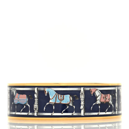 Hermes Enamel Printed Wide Horse Riding Motif Bracelet 70 3 of 5
