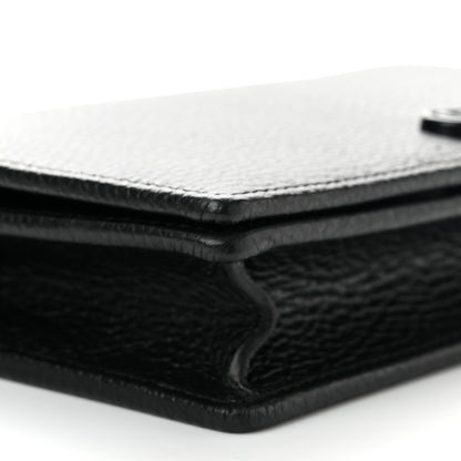 Gucci Dollar Calfskin Enamel Monochrome Mini GG Marmont Chain Wallet Black 8 of 10