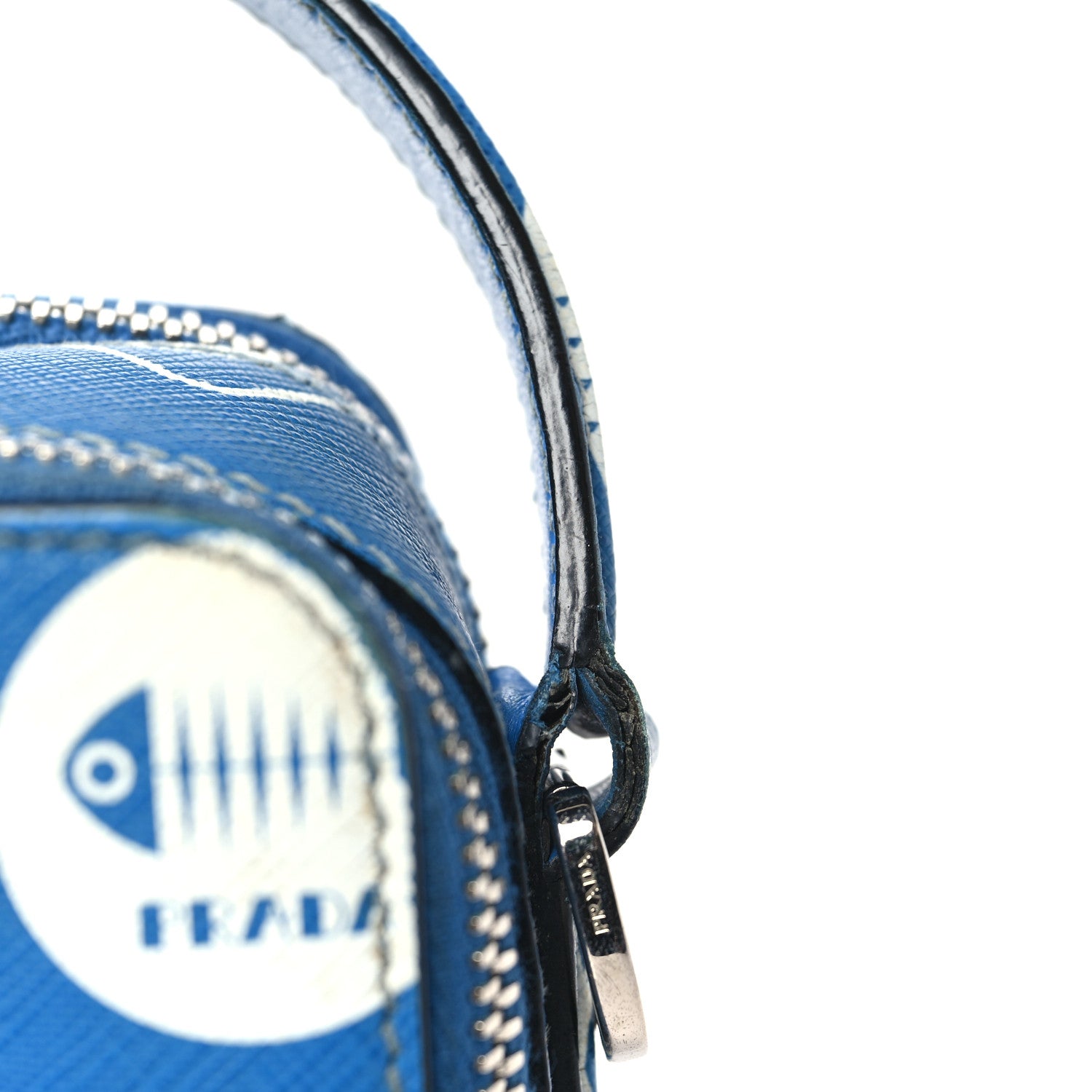 Prada Saffiano Whale Brique Crossbody Messenger Bag Marea 11 of 12