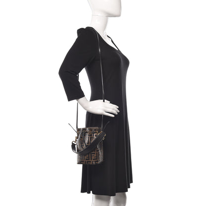 Fendi Vitello Liberty F is Fendi Bi-Color FF 1974 Embossed Mini Mon Tresor Bucket Bag Maya Black 2 of 11