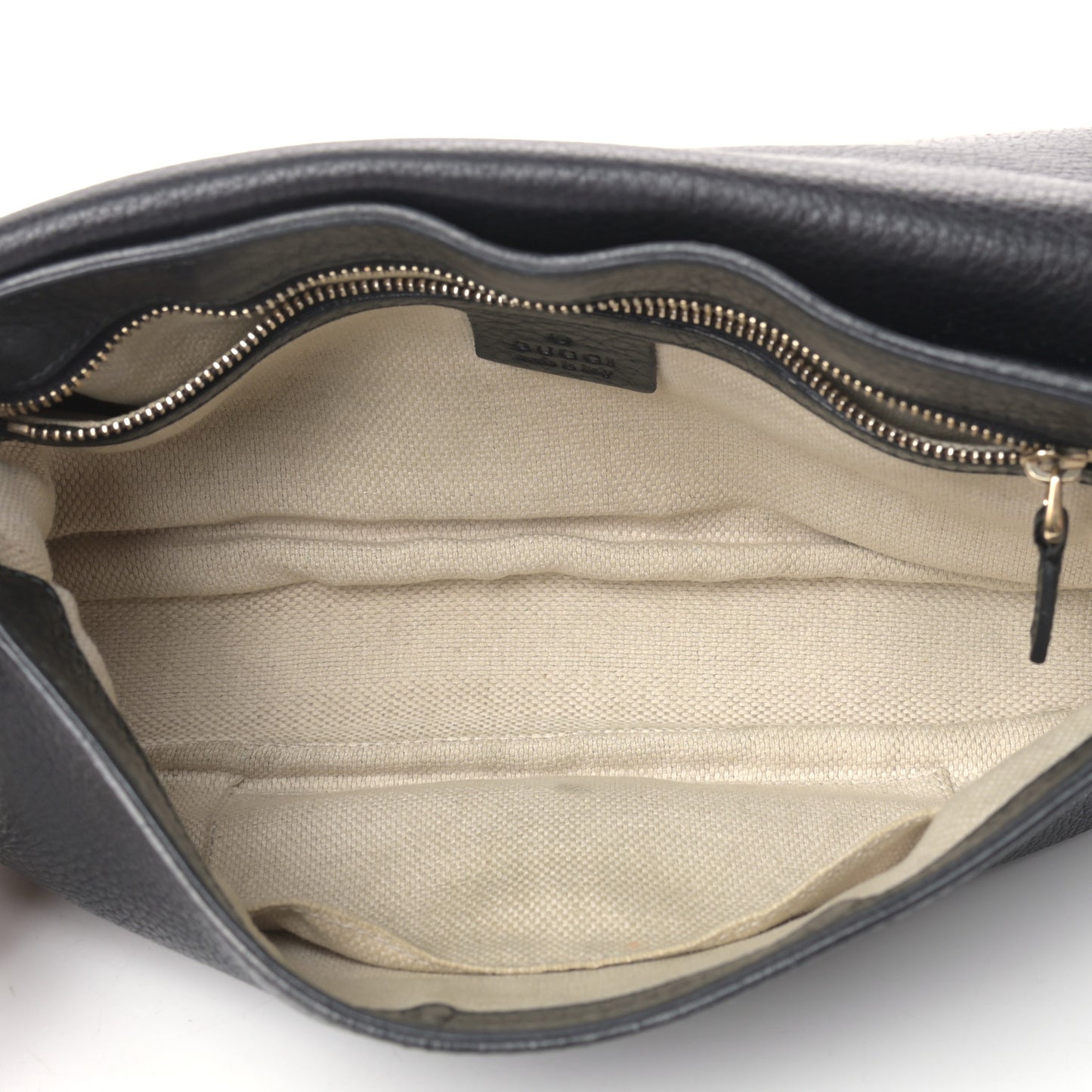 Pebbled Calfskin Medium Soho Flap Crossbody Black