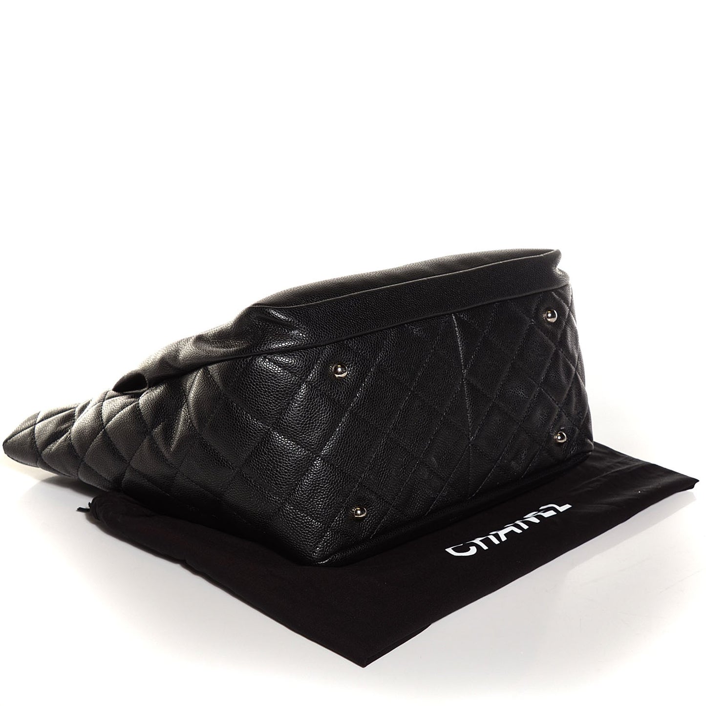 Soft Caviar Large Timeless CC Shopping Tote Black