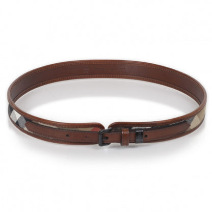 Burberry Leather Canvas Nova Check Belt 34 1 of 6