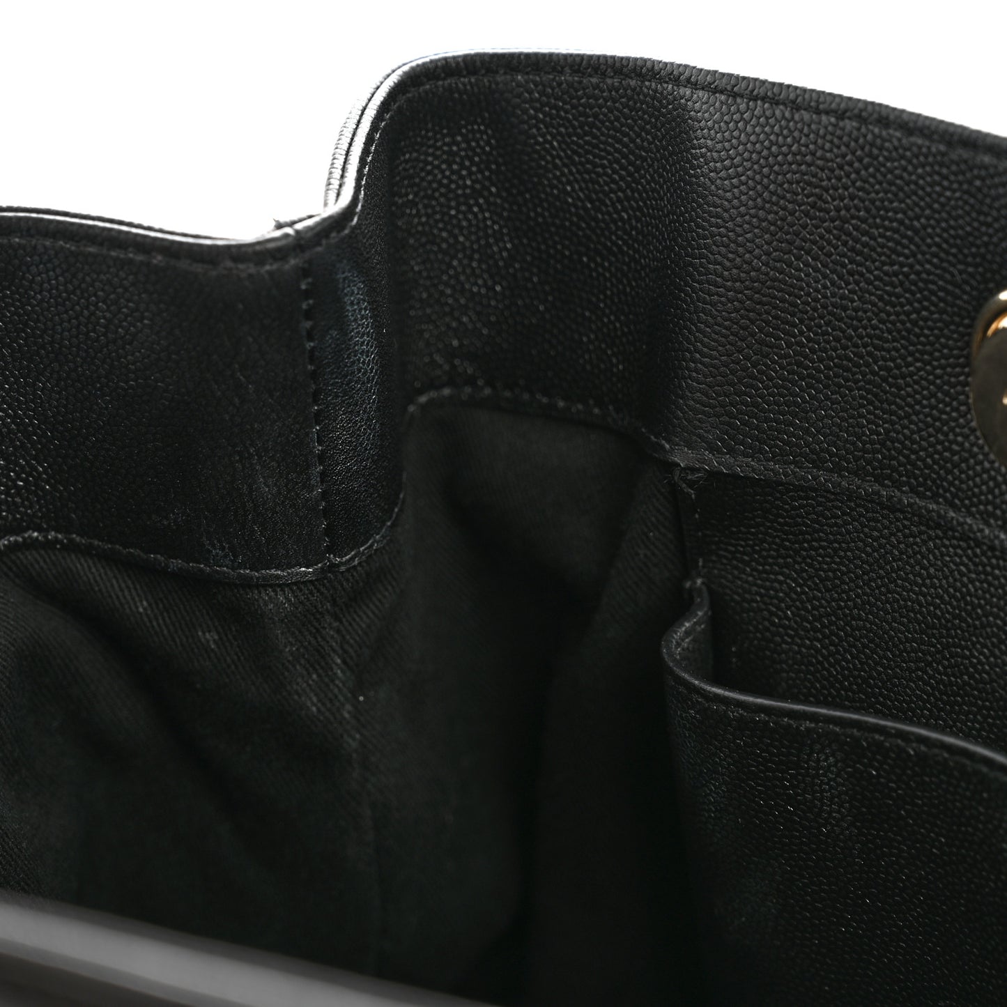 Caviar Quilted Small Shopping Tote  Black