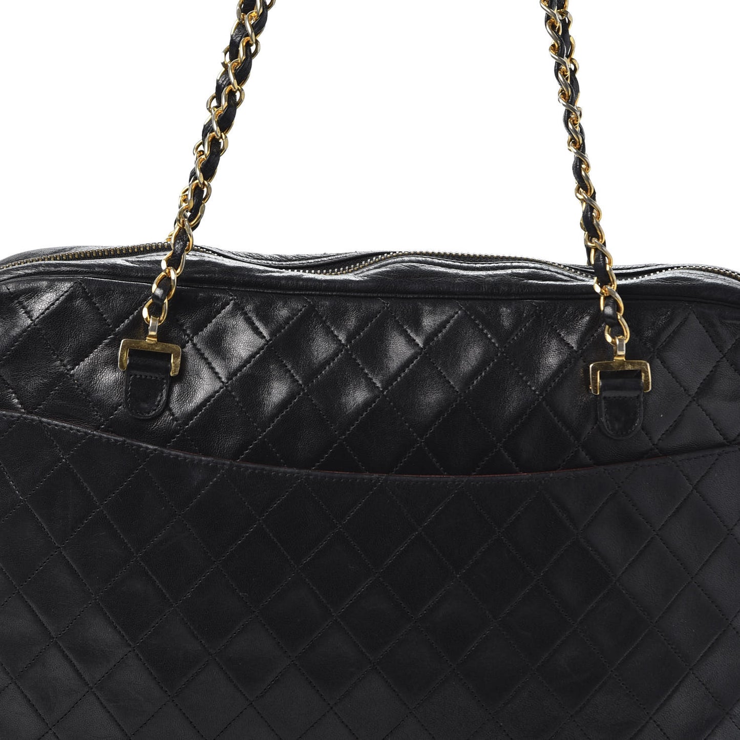 Lambskin Quilted Shoulder Bag Black