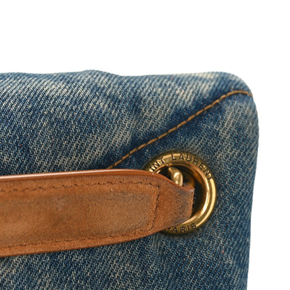 Saint Laurent Denim Quilted Toy Loulou Puffer Monogram Chain Satchel Blue Cinnamon 10 of 10